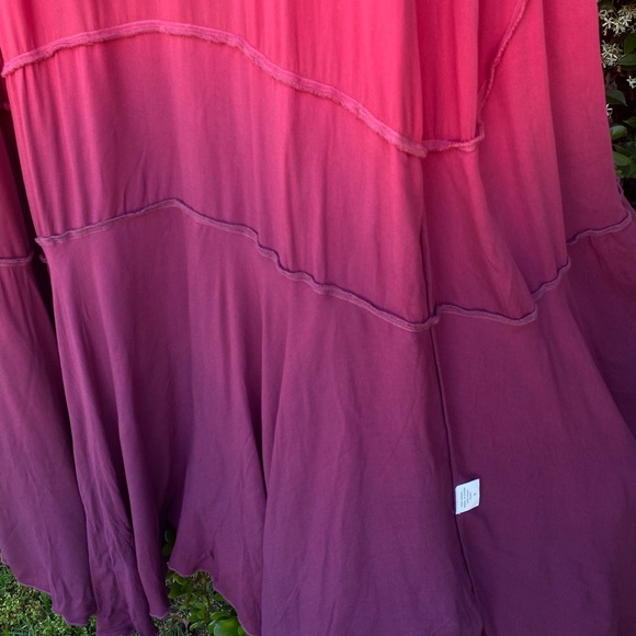 $228 NWT YOUNG, FABULOUS & BROKE WRAP TIE-DYE TIERED/RUFFLED MAXI DRESS - Picture 3 of 8